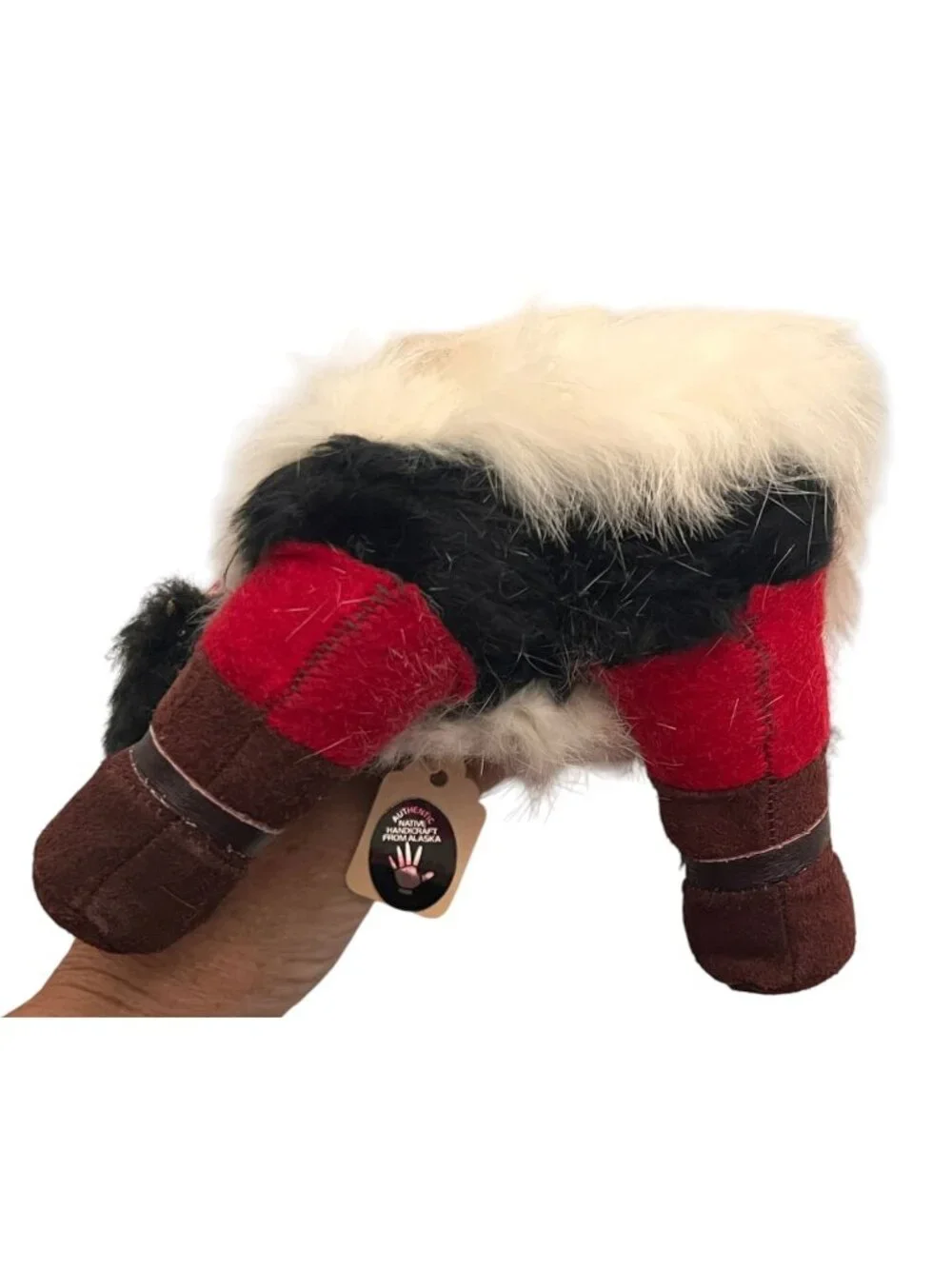 Authentic Native Handicraft From Alaska Inuit Doll Handpainted Fur-trimmed Parka